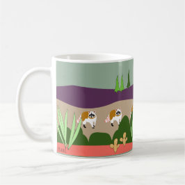 Waschbär und Babys im hohen Wüstenwald Kaffeetasse
