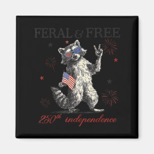 Waschbär verwildert aber Amerika 250. Jubiläumsfla Magnet