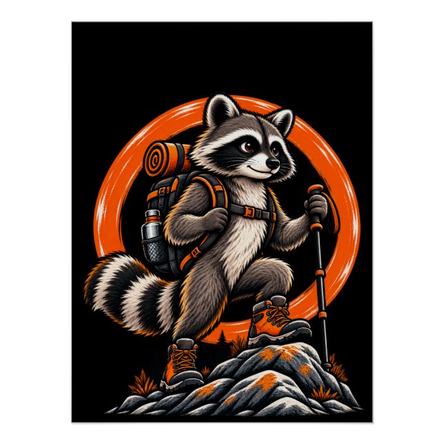 Waschbär-Wanderer – Wilde Pfade Poster (Vorderseite)