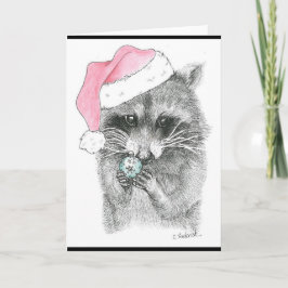 Waschbär-Weihnachten Feiertagskarte
