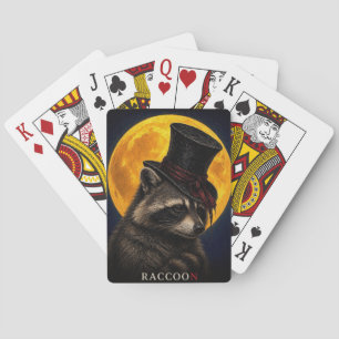 Waschbär-Zylinder-Gotischer Surrealismus Spielkarten