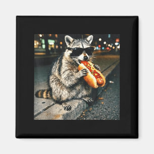 Waschbären-Hot-Dog-Shirts Magnet