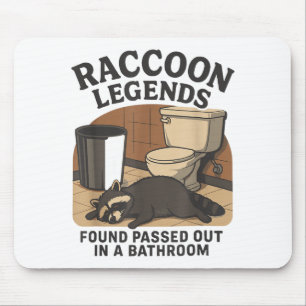 Waschbären-Legenden in einem Badezimmer-Müll gefun Mousepad
