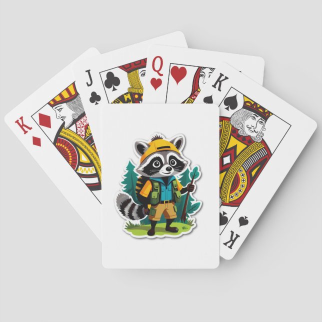 Waschbären-Wald-Entdecker Spielkarten (Rückseite)