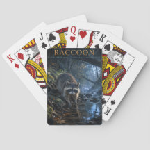 Waschbären-Waldstrom-TIER-Poker-Karten