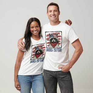 Waschbärenbrille Amerika 250-Jahr-Feier T-Shirt
