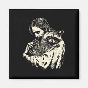 Waschbärenliebhaber Trash Panda Christlicher Jesus Magnet