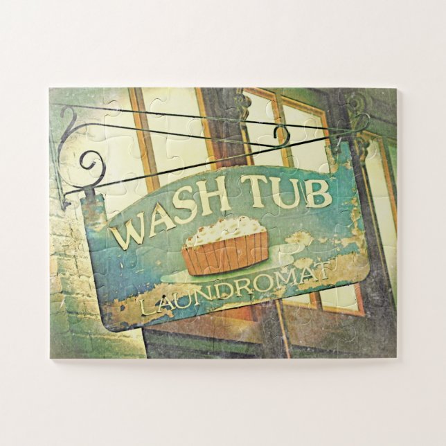 Waschbecken Waschraum Vintages Zeichen Oversifizie (Horizontal)