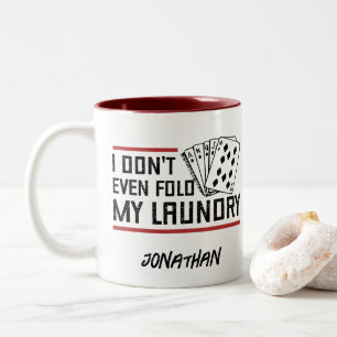 Wäsche nicht zusammenlegen Lustige Karten Poker Sp Zweifarbige Tasse