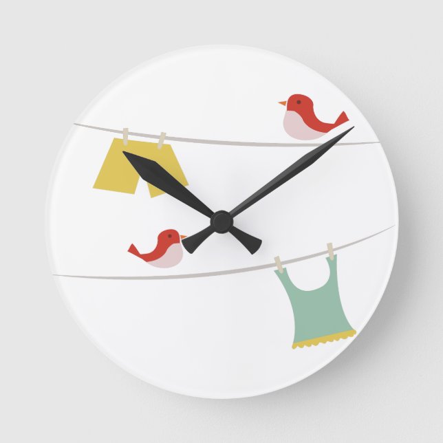 Wäsche Runde Wanduhr (Vorderseite)