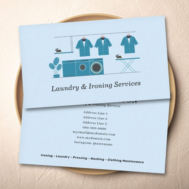 Wäsche- und Bügelservice Visitenkarte (Laundry & Ironing Services Business Card)
