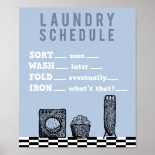 Wäsche waschen Trockenfalten Household Chore Poste Poster