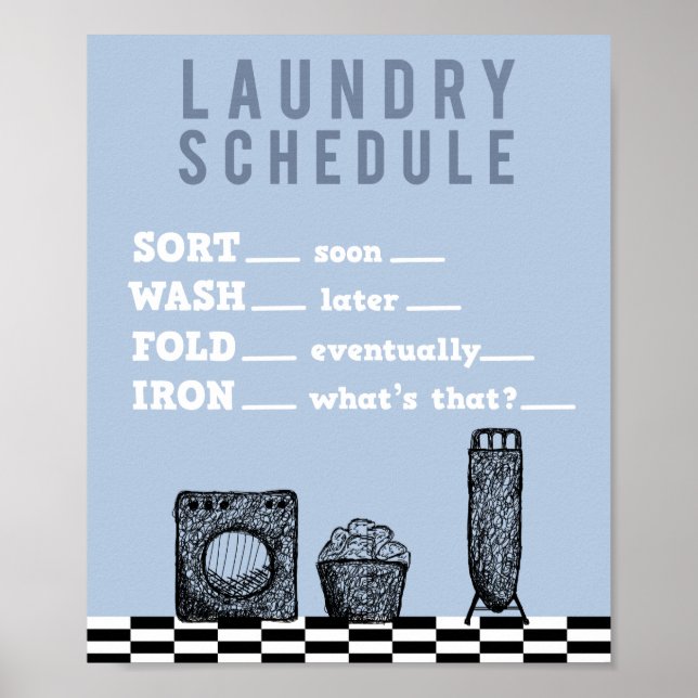 Wäsche waschen Trockenfalten Household Chore Poste Poster (Vorne)