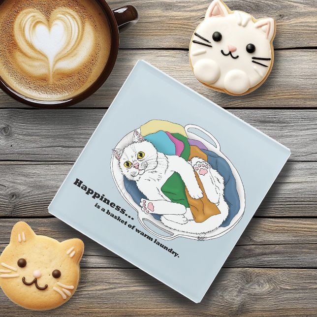 Wäschekatze Glasuntersetzer (Von Creator hochgeladen)
