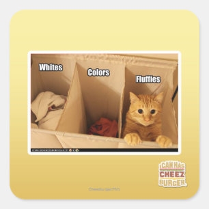 Wäschekatze Quadratischer Aufkleber