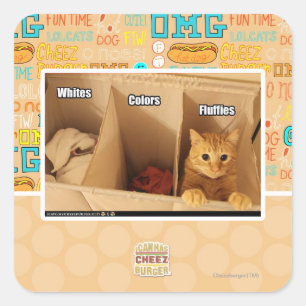 Wäschekatze Quadratischer Aufkleber