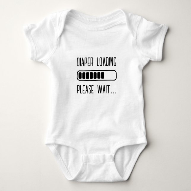 Wäscheladen Bitte warten Sie die Bar Status. Baby Strampler (Vorderseite)