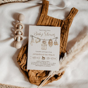 Wäscheleine Baby Shower Einladung