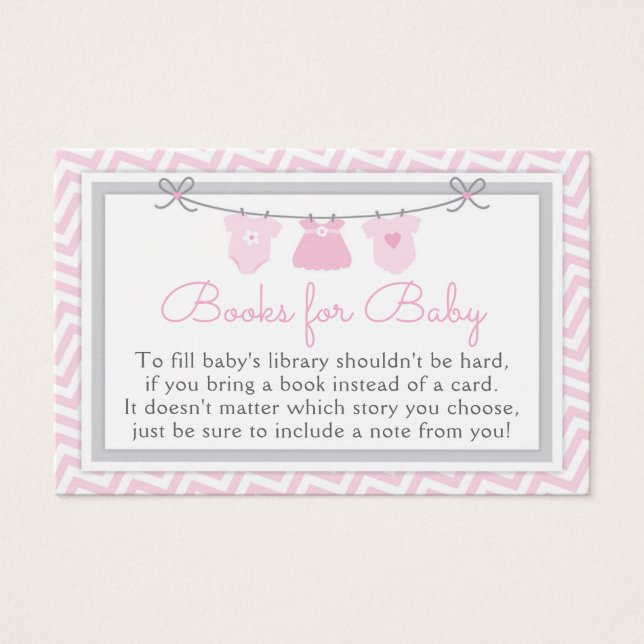 Wäscheleine Babydusche Buchungskarte (Vorderseite)