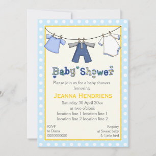 Wäscheleine Babydusche personalisiert Einladung