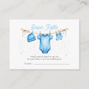 Wäscheleine Blaues Jungen-Baby-Party-Windel-Raffle Begleitkarte