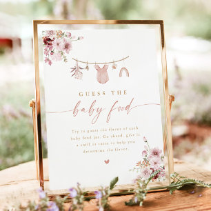 Wäscheleine Errate das Babynahrung Baby Shower Sch Poster