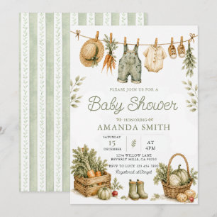 Wäscheleine Farm Babyshower-Einladung Einladung