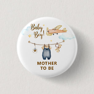 Wäscheleine Flugzeug Baby-Party für werdende Mutte Button