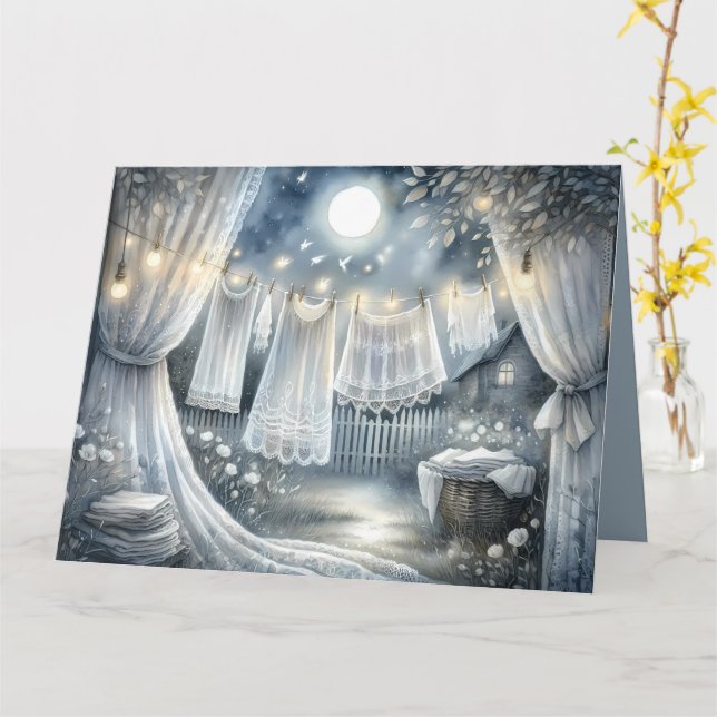 Wäscheleine für den Netzkern von Moonlit Karte (Gelbe Blume)