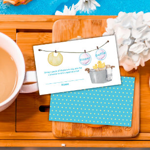 Wäscheleine Gummiente Windel Raffle Baby Shower Begleitkarte