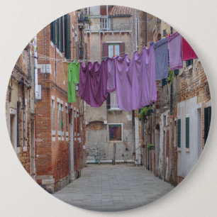 Wäscheleine in Venedig, Italien Button