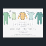 Wäscheleine Kinderdusche Einladung<br><div class="desc">Das Feiern eines wachsenden Haushalts war noch nie so lustig wie mit dieser Wäscheleine-Dusche-Einladung. Eine perfekte Wahl für jedes neue Baby,  für ein zweites Baby,  ein drittes Baby oder mehrere Babys...  Sie bekommen den Sinn.</div>