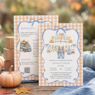 Wäscheleine Kleiner Kürbis Herbst-Baby-Party Einladung