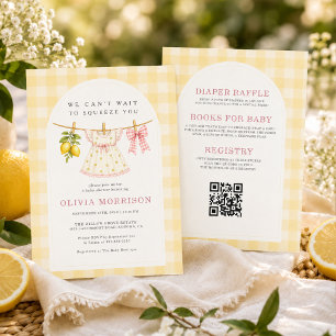 Wäscheleine Lemon Girl Baby Shower Einladung