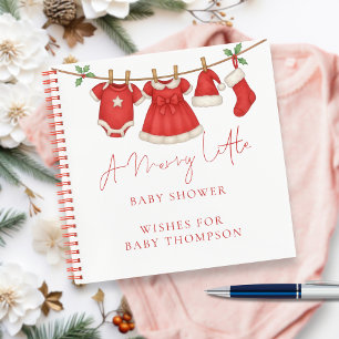 Wäscheleine Weihnachten Baby Shower Gästebuch Notizbuch