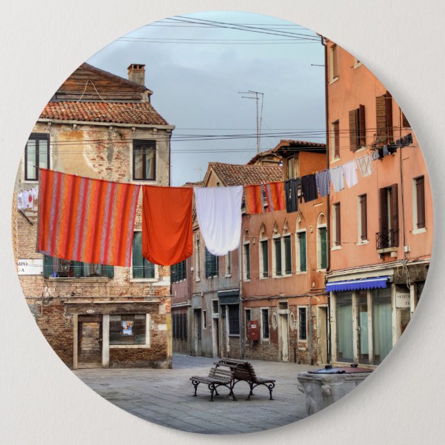 Wäschelinien am Campo Ruga Button (Vorderseite)