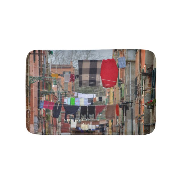 Wäschelinien in Venedig Badematte (Vorderseite)
