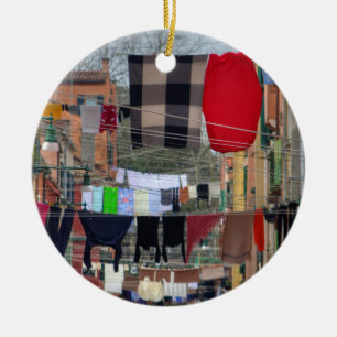 Wäschelinien in Venedig Keramikornament