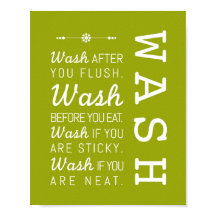 Waschen | Badevorschriften Poster Art Print 8x10