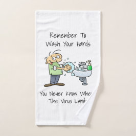 Waschen Sie Ihre Hände Hygiene Erinnerung Cartoon Handtuch