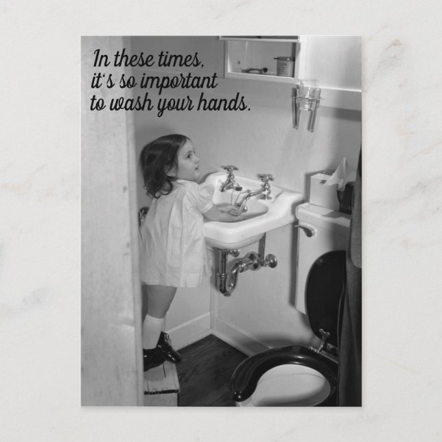 Waschen Sie Ihre Hände Postkarte (Vorderseite)