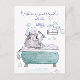 Waschen Sie Ihre Probleme ab / Witziges Monster Postkarte