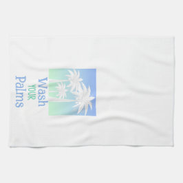 Waschen Sie Ihren Palm Tree Beach Blue Green Geschirrtuch