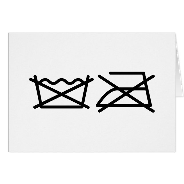 WASCHEN SIE NICHT! NICHT IRON! KARTE (Vorderseite (Horizontal))