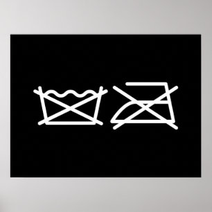 WASCHEN SIE NICHT! NICHT IRON! Poster