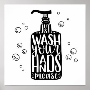 Waschen Sie sich bitte die Hände Poster