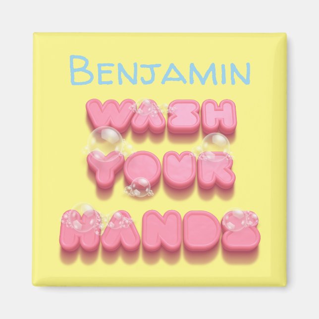 Waschen Sie sich die Erinnerung Magnet (Vorne)