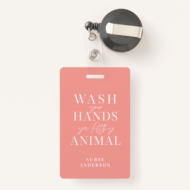 waschen Sie sich die Hände Ausweis (Rückseite mit Rechteck)