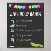 Waschen Sie sich Ihr Handplakat für Kinder
