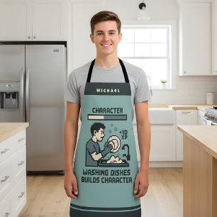 Waschen von Geschirr baut Charakter Gamer Funny Schürze